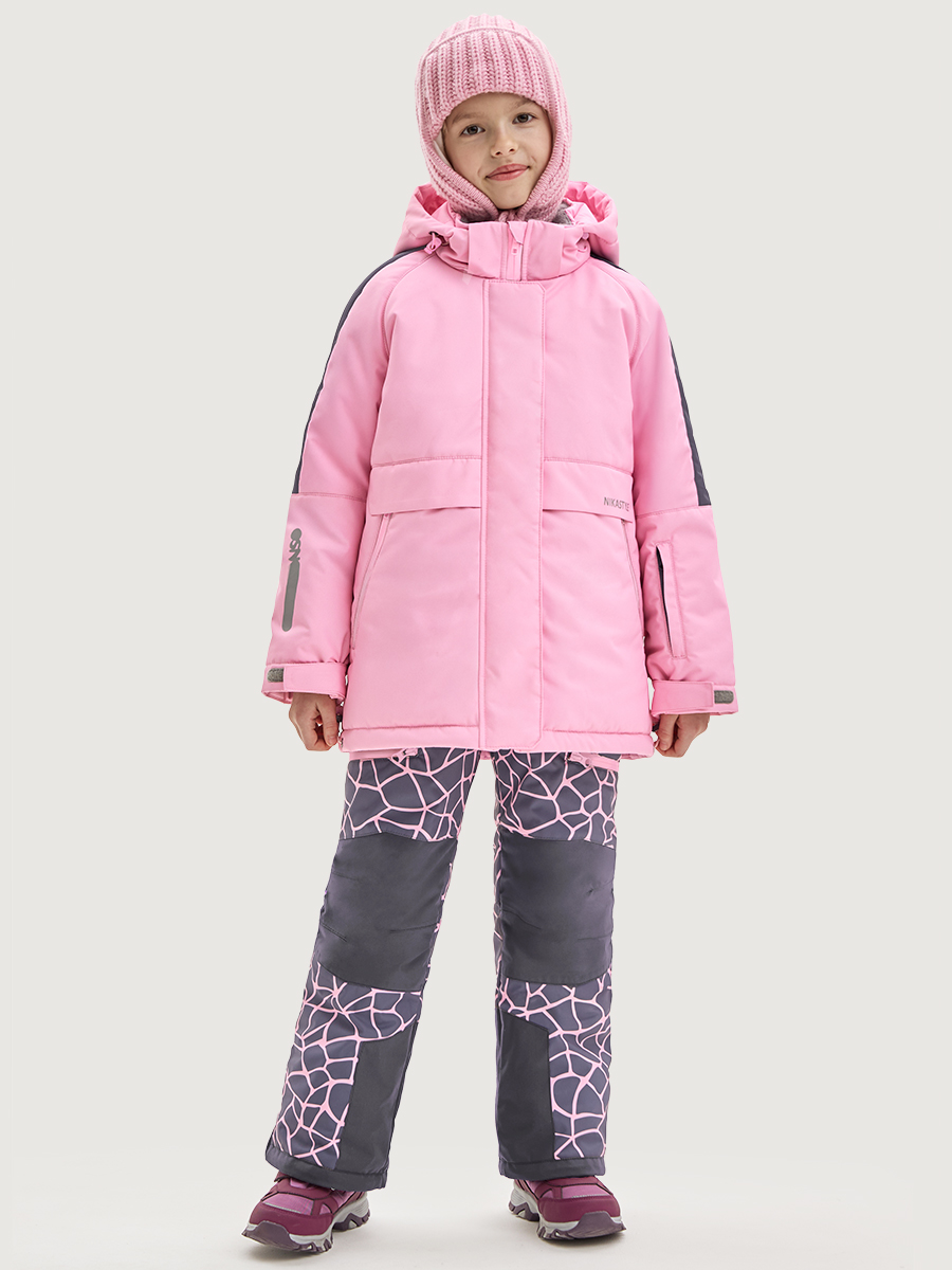 Куртка и полукомбинезон NIKASTYLE 7з3225 розовый/инжир - фото 1