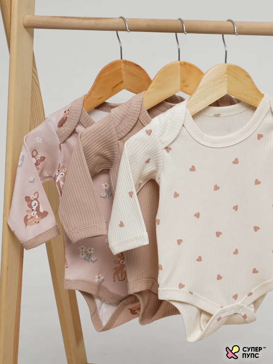 Боди 3 шт Супер Пупс нбр/3пр/бд/sk20/рубчик/леснаясказка - фото 7