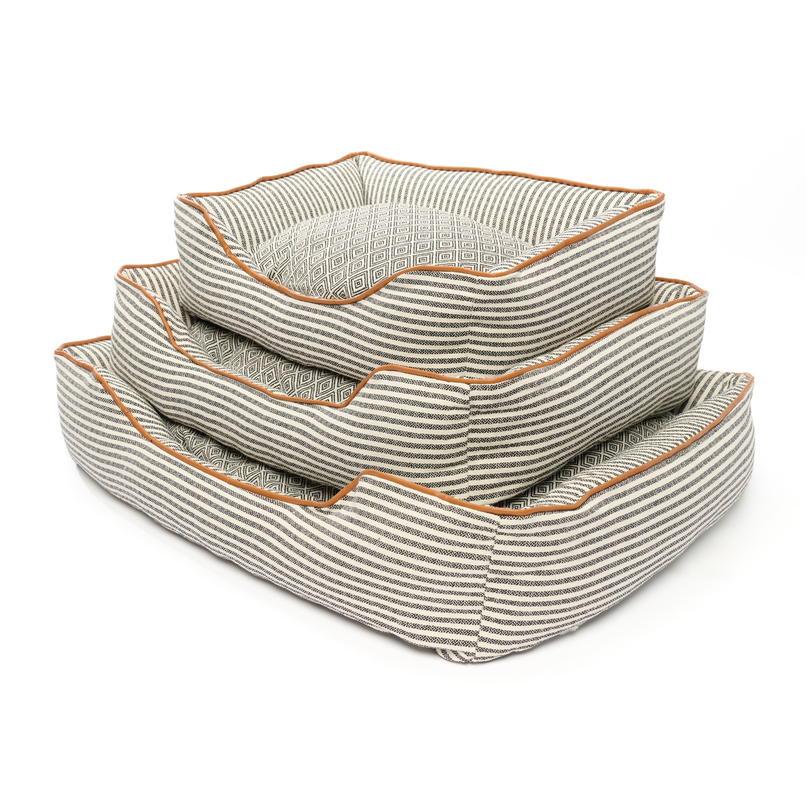 Лежанка для животных Не один дома Stripe Dream M 61*48*18см черно-белый - фото 4