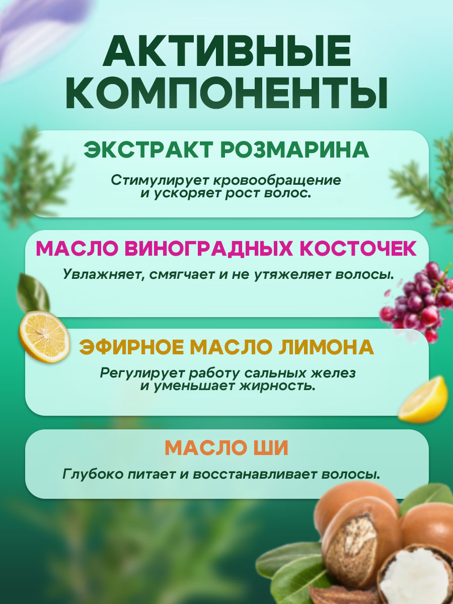 Шампунь GREENAURUM Розмарин 60 мл - фото 4