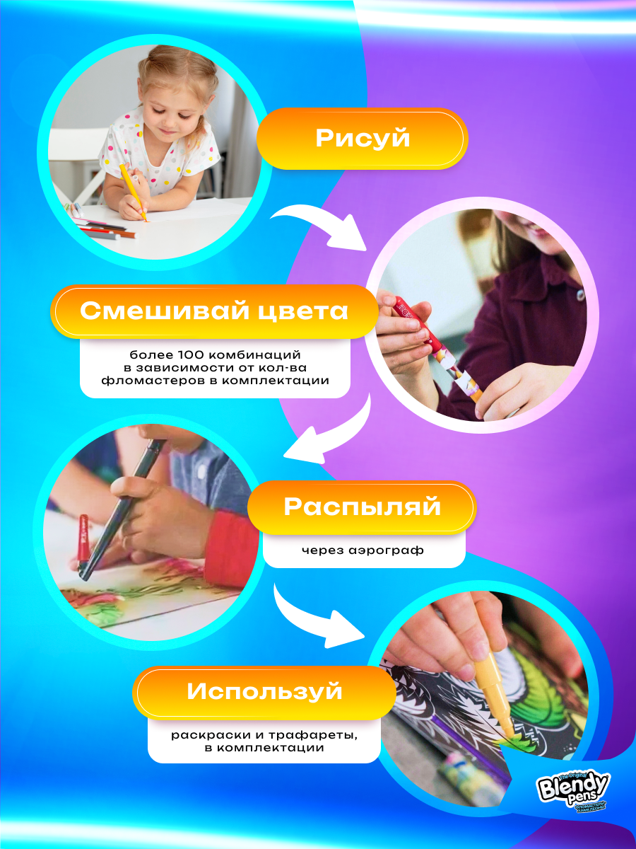 Фломастеры Blendy pens 12 цв. - фото 4