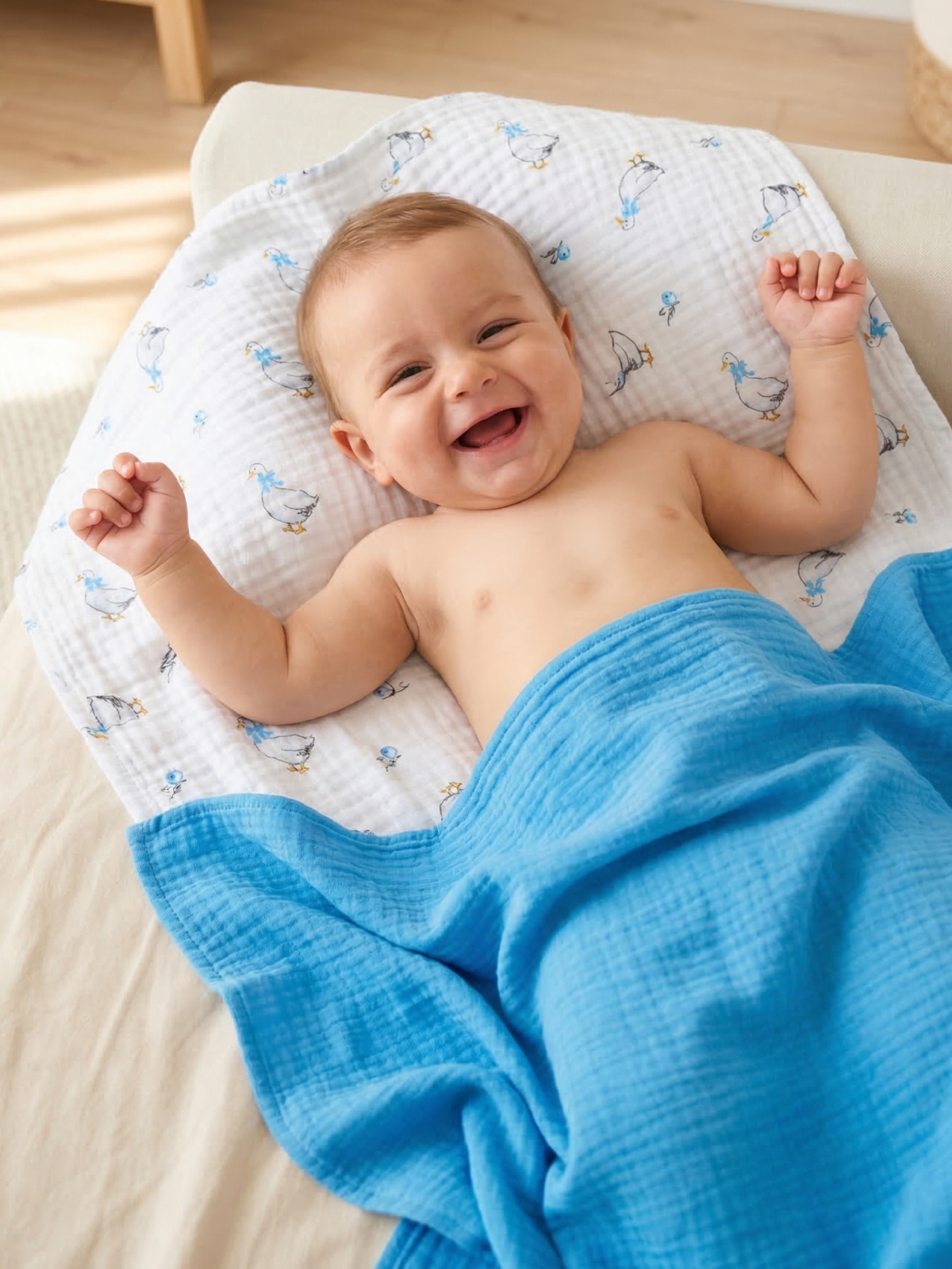 Пелёнка Loo-Loo гусь муслин 100х135 см 2 шт. - фото 6