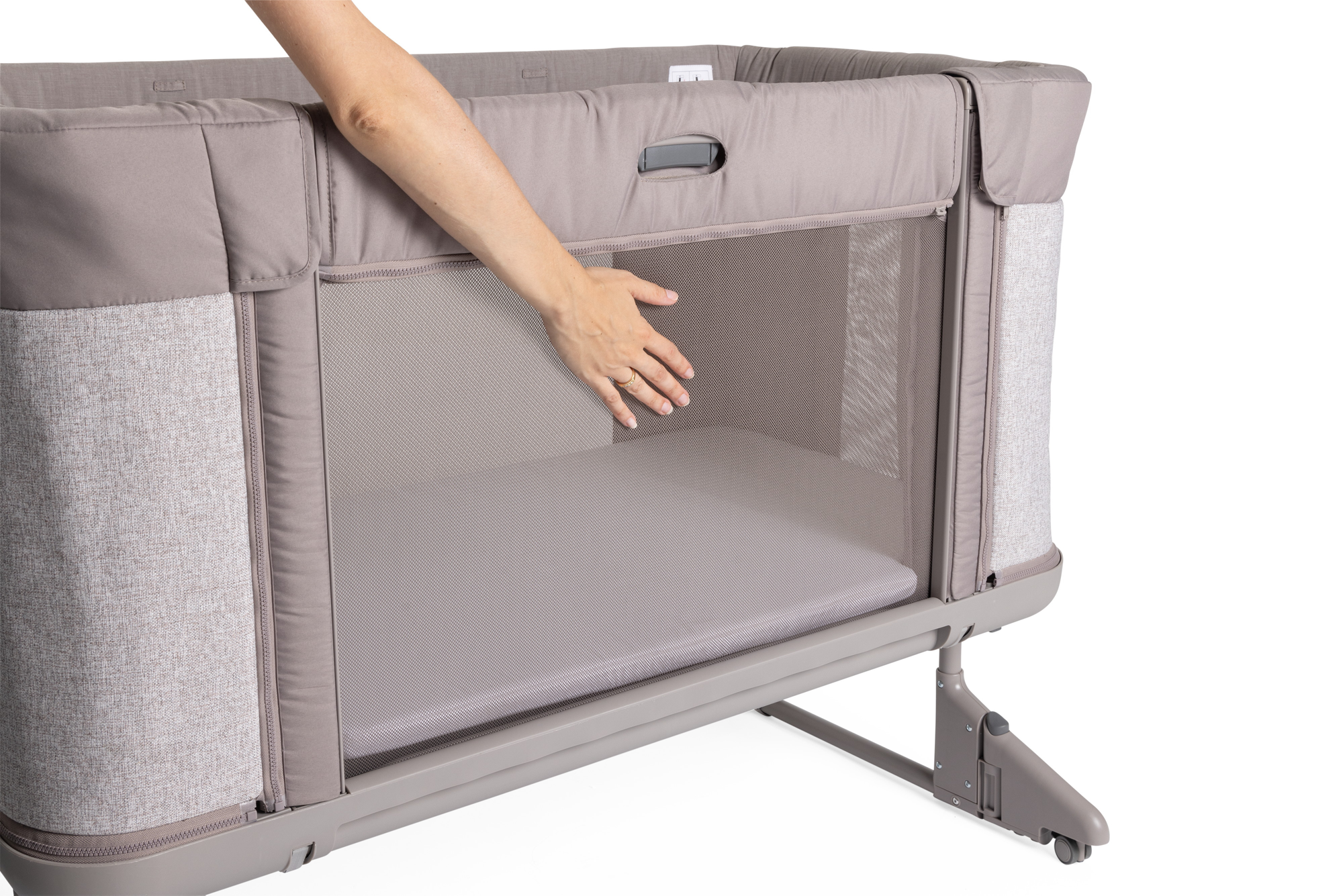 Детская кроватка Chicco Next2Me Forever прямоугольная, без маятника (серый) - фото 3