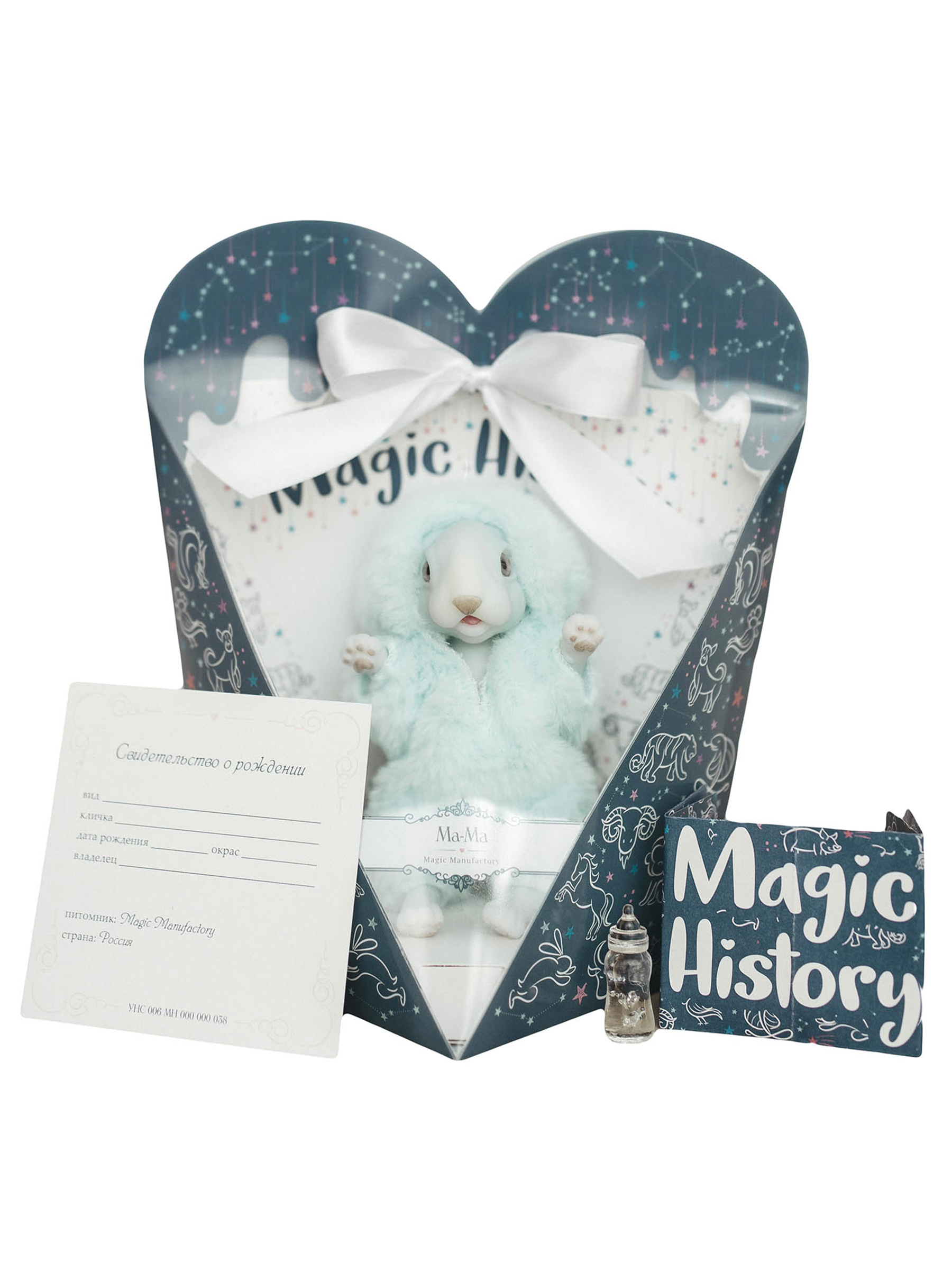 Кукла мини Magic Manufactory Magic history Зайчонок голубой высота 15 см 4631169404130 - фото 5