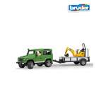 Внедорожник Bruder Land Rover Прицеп+экскаватор 8010+рабочий