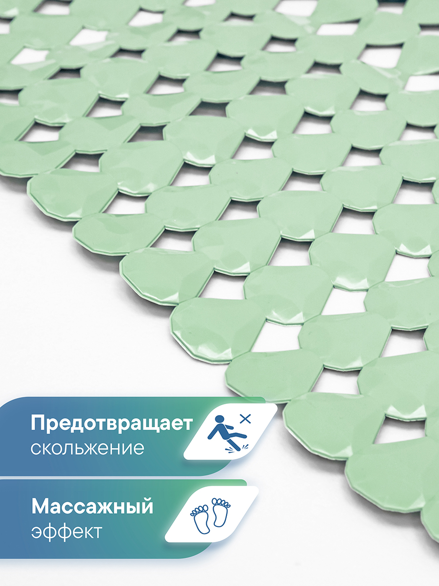 Коврик для ванной VILINA мятный 38 x 67 см 1 шт. - фото 2