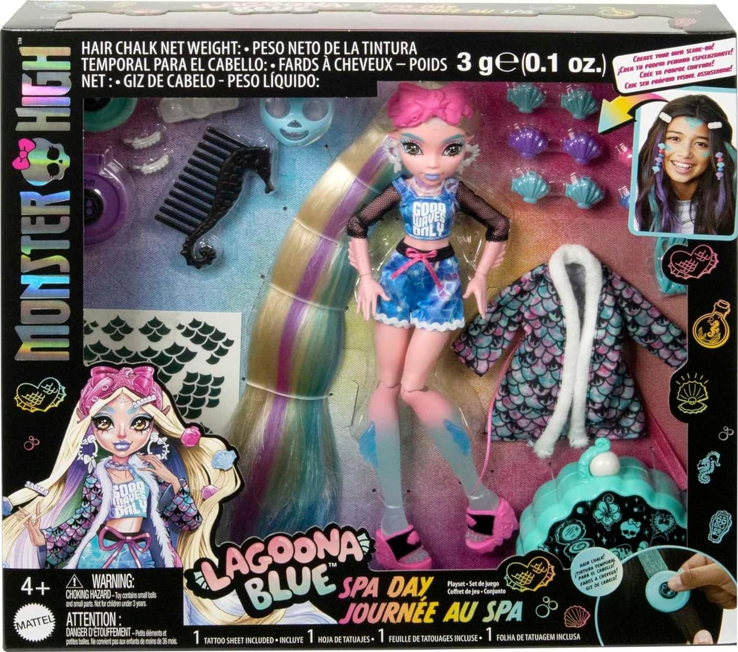 Кукла модельная Monster High День SPA с Лагуной Блу HKY69 - фото 6