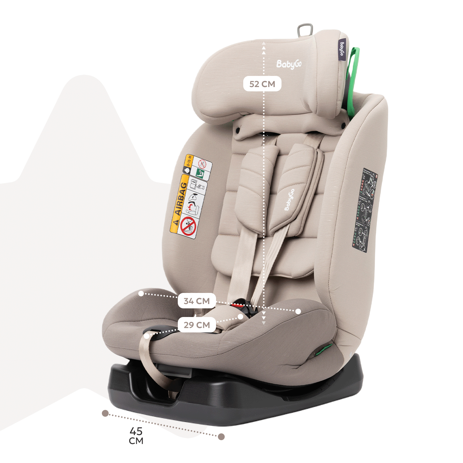 Автокресло BabyGo 4-Stage 0+/1/2/3 (0-36 кг) бежевый - фото 6