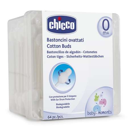 Ватные палочки Chicco С ограничителем 64 шт.
