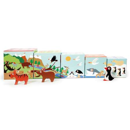 Игрушка Scratch кубики Башня Животные мира