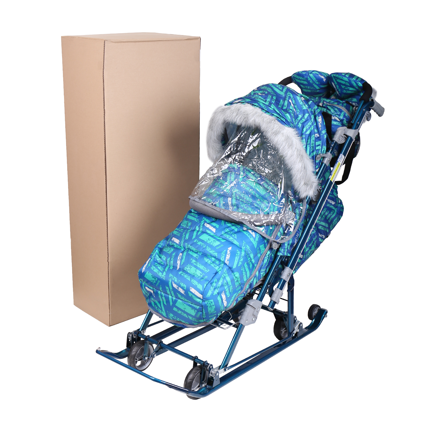 Санки-коляска Ника Синий - фото 10