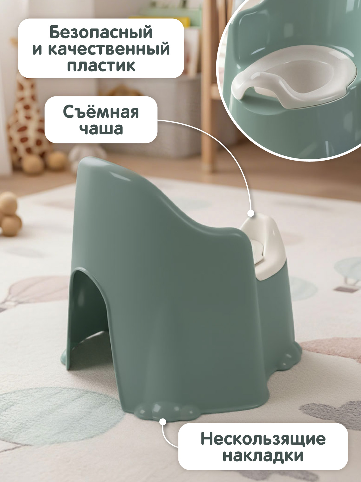 Горшок Компания Друзей хаки зеленый - фото 4