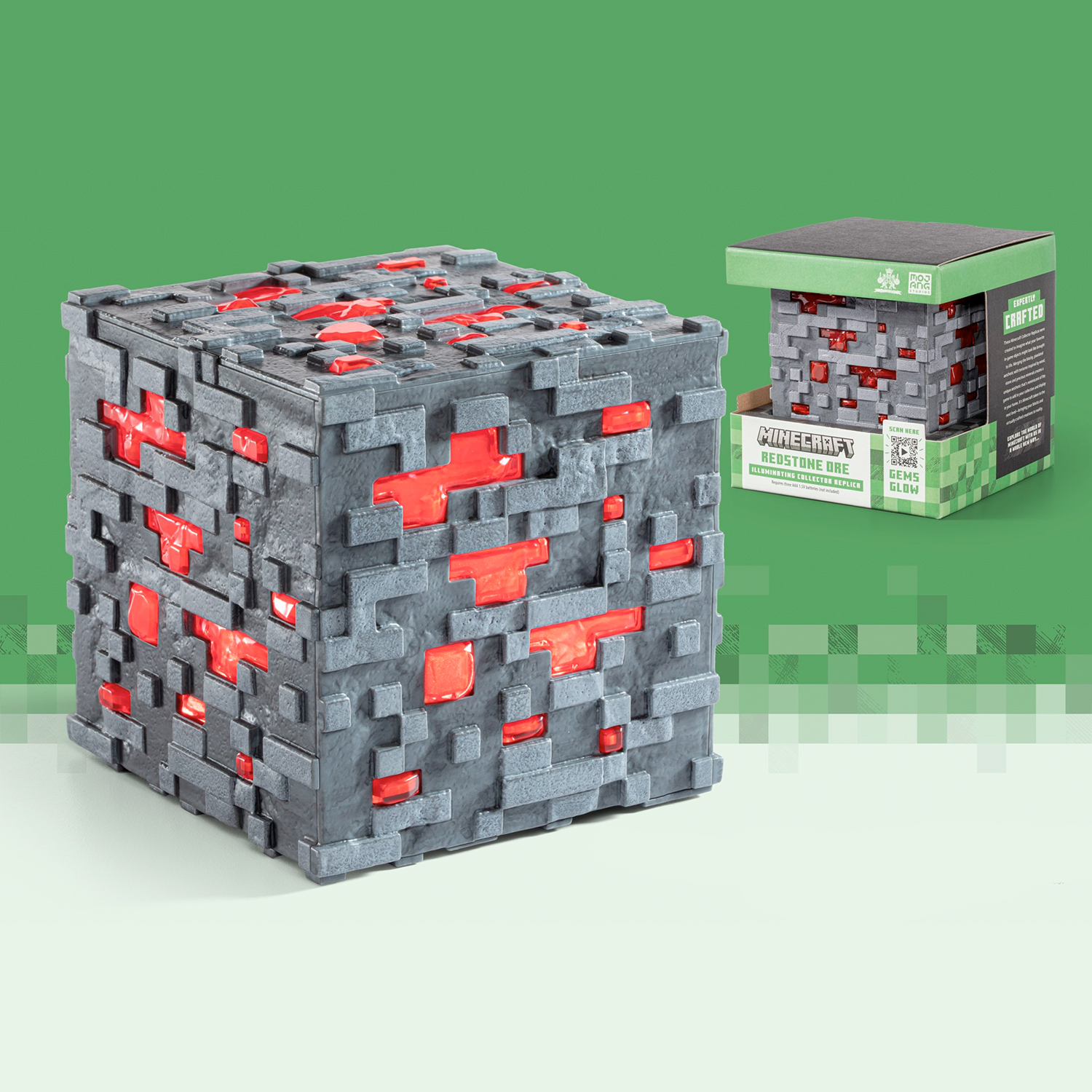 Настольный светильник-ночник Minecraft Светодиодный 3D в виде блока красной руды - фото 6