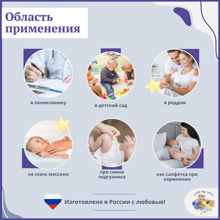 Пеленка-клеенка детская Owl and EarlyBird непромокаемая двусторонняя 68х80 см 2 штуки для смены подгузник Розочки