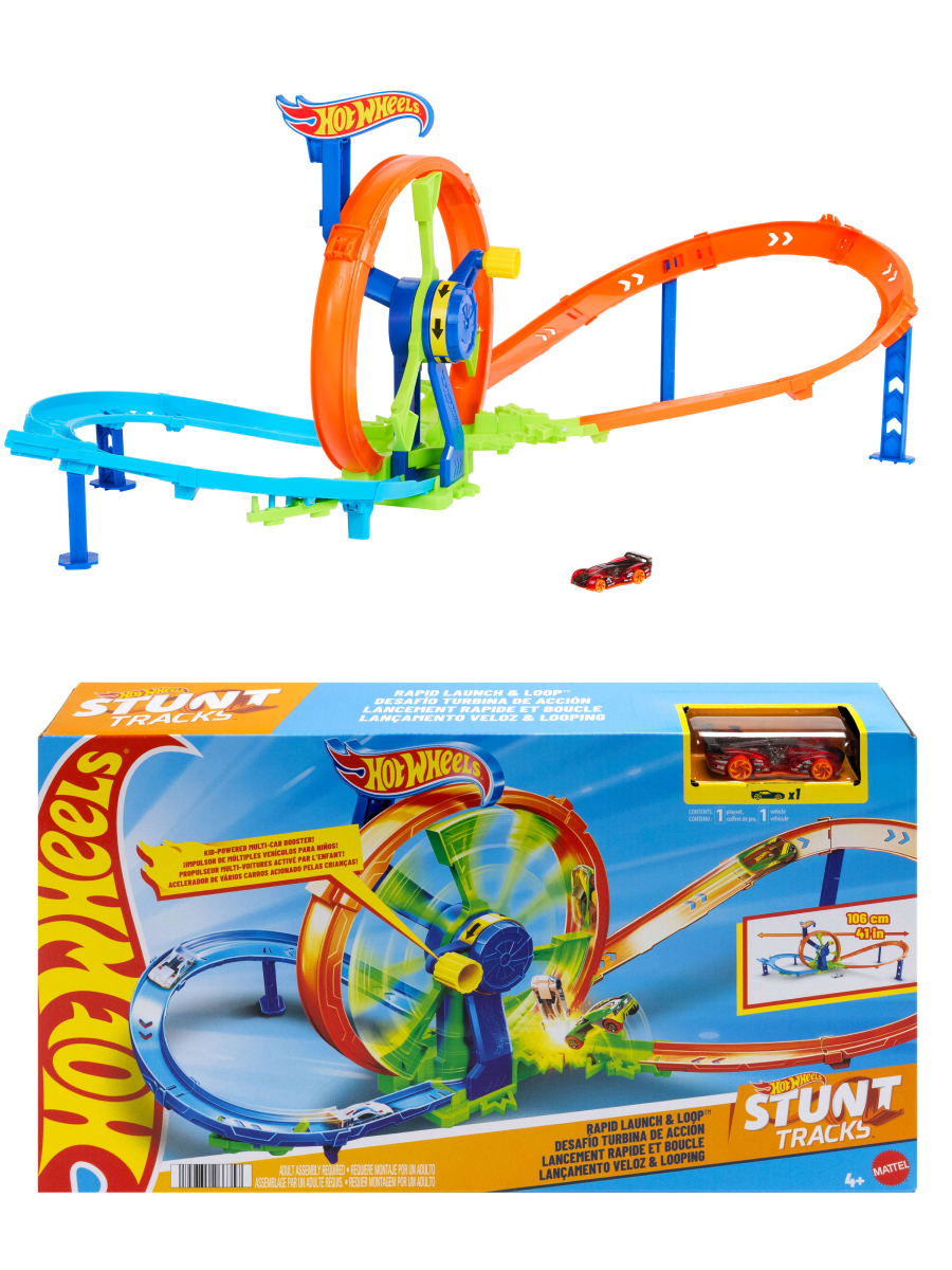 Трек Hot Wheels Петля воcьмерка и машинка JBX65 - фото 8