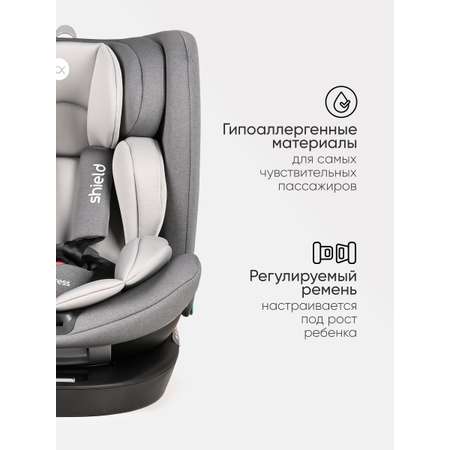 Автокресло Tomix Shield Isofix 0+/1/2/3 (0-36 кг) серый