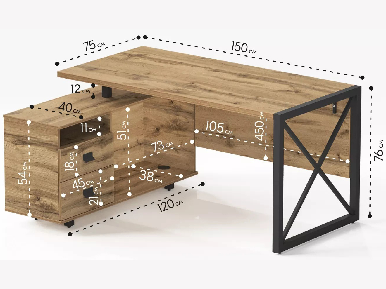 Письменный стол КАЛИФОРНИЯ МЕБЕЛЬ Хардвиг - фото 2