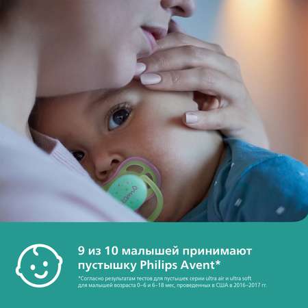 Пустышка Philips Avent силикон анатомическая от 0 мес. 2 шт.