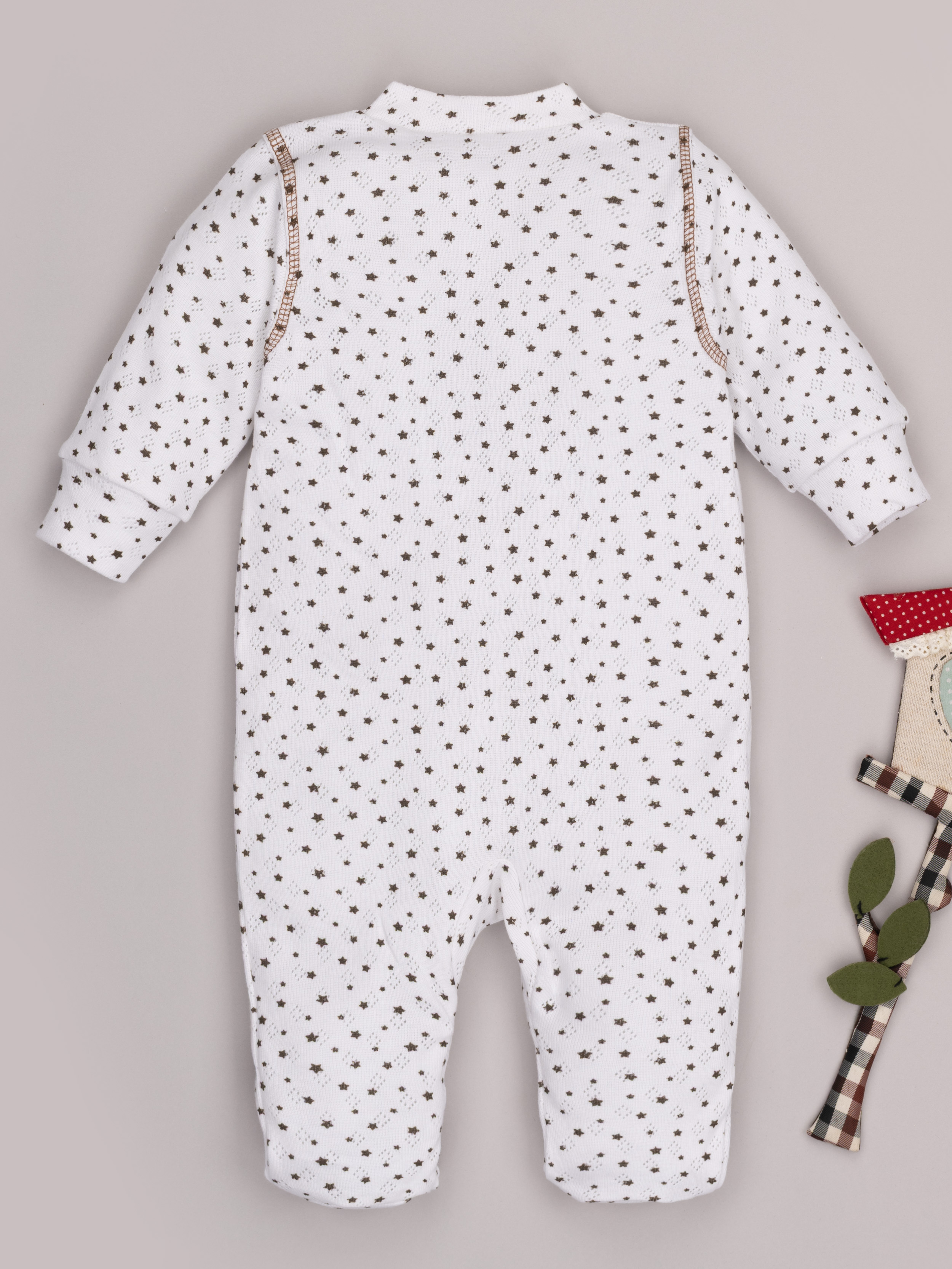 Комбинезон ТРИЯ 1021 ажурная рибана Soft экрю набивка беж. зв. - фото 10