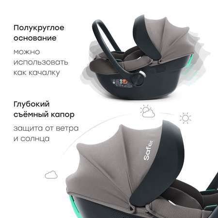 Автокресло Happy Baby SAFER 0 (0 -13 кг) серый