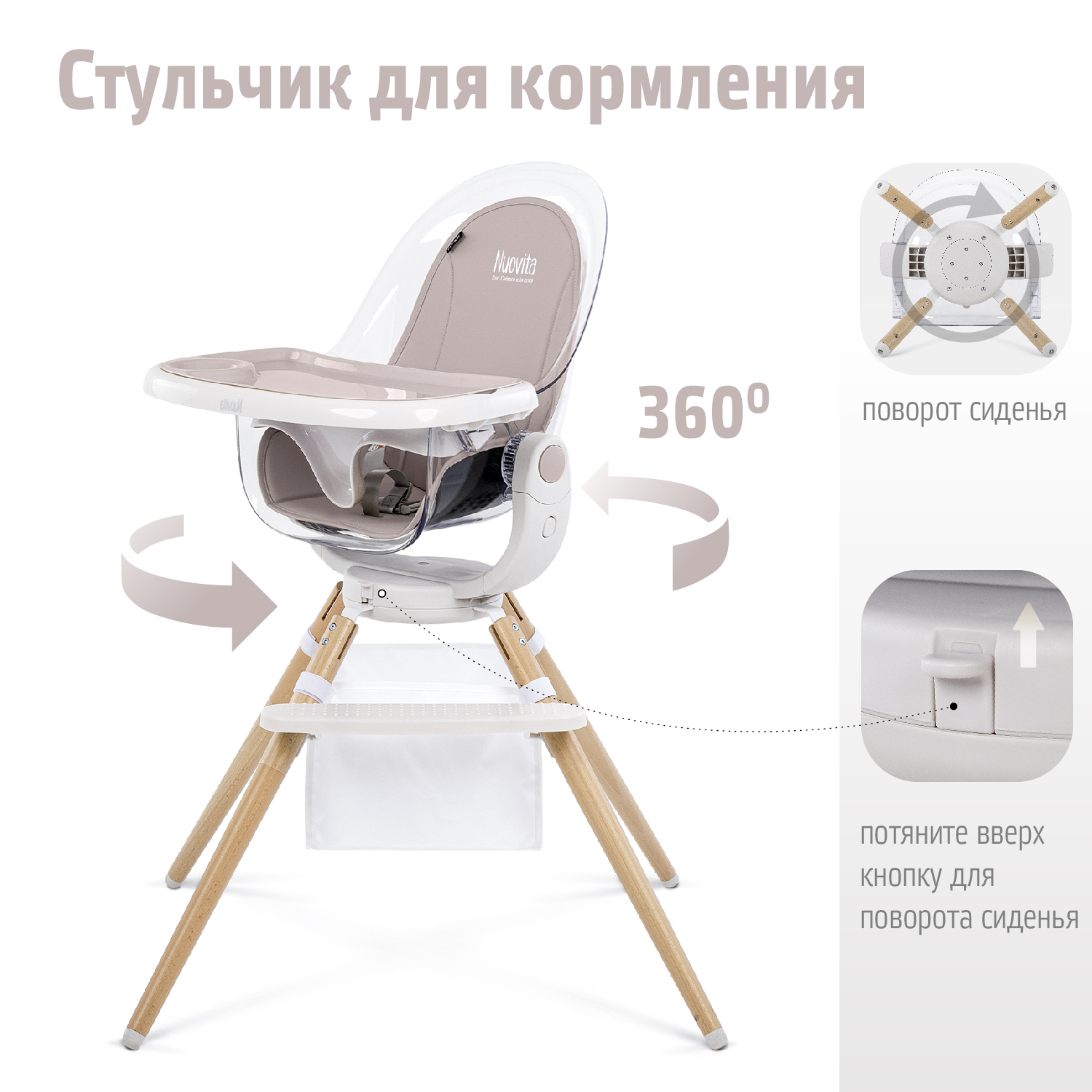 Стульчик для кормления Nuovita Gourmet трансформер - фото 3