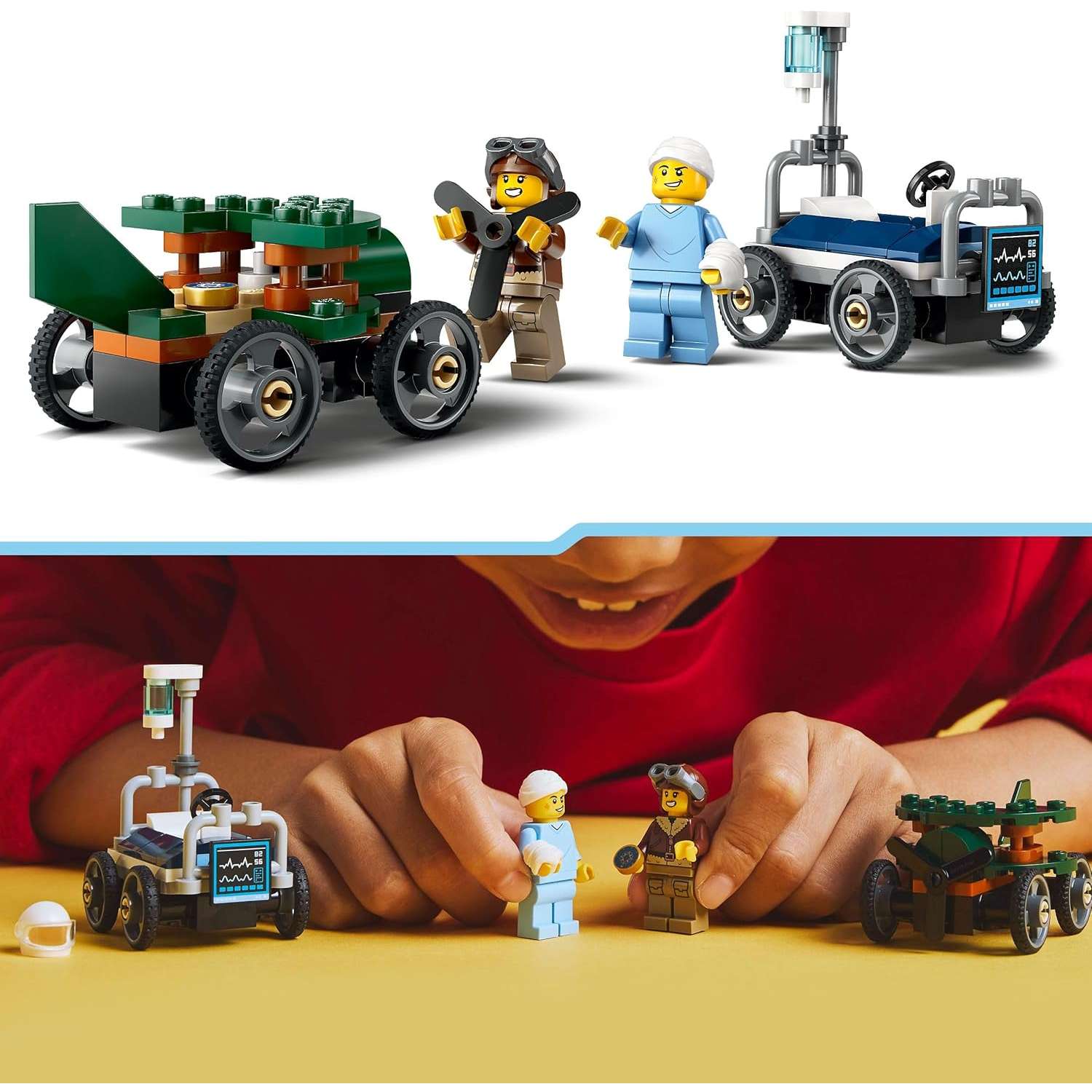Конструктор LEGO City Самолет vs Скорая помощь блочный - фото 4