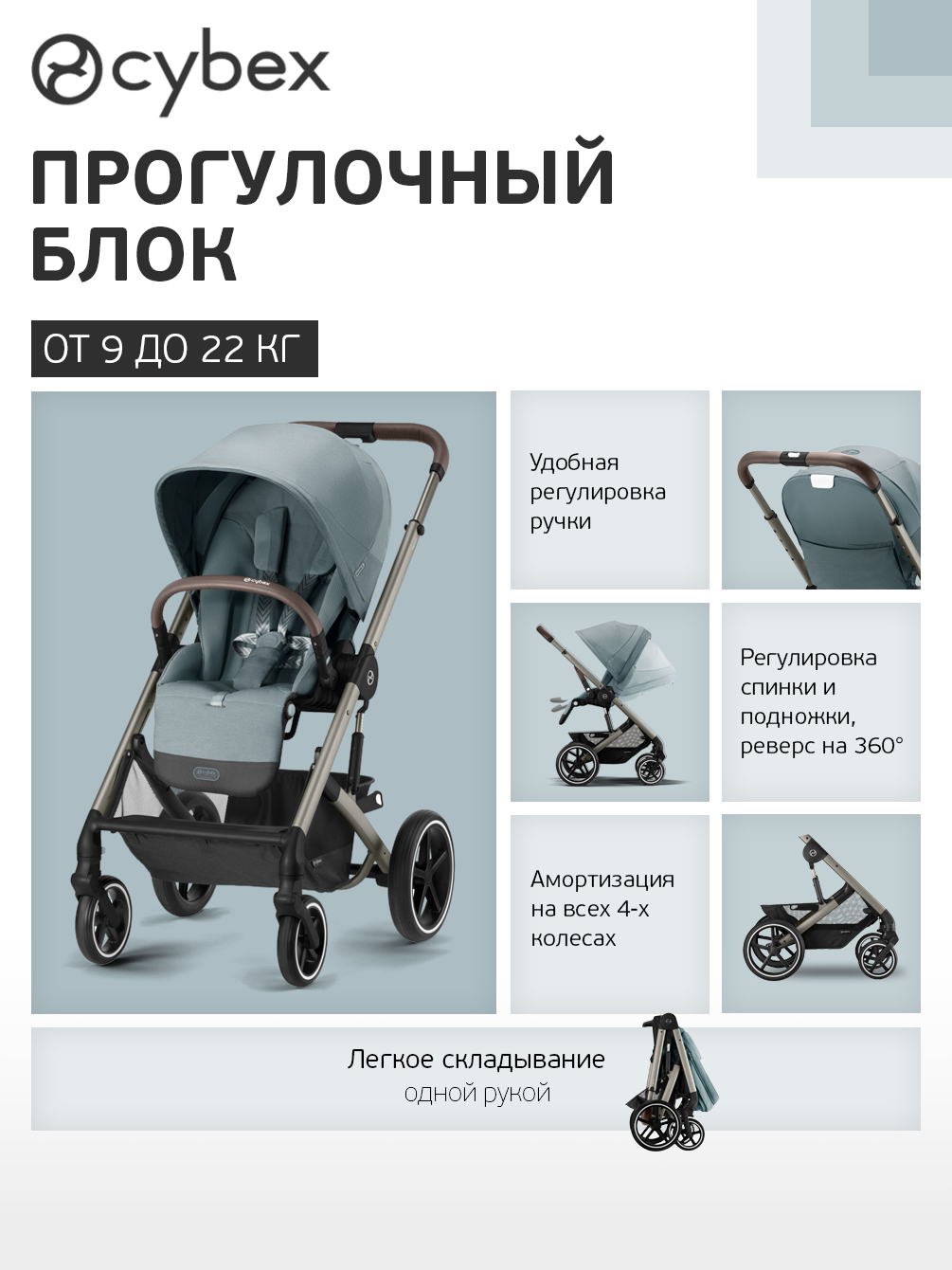 Коляска прогулочная Cybex Balios S Lux 2025 синий - фото 2