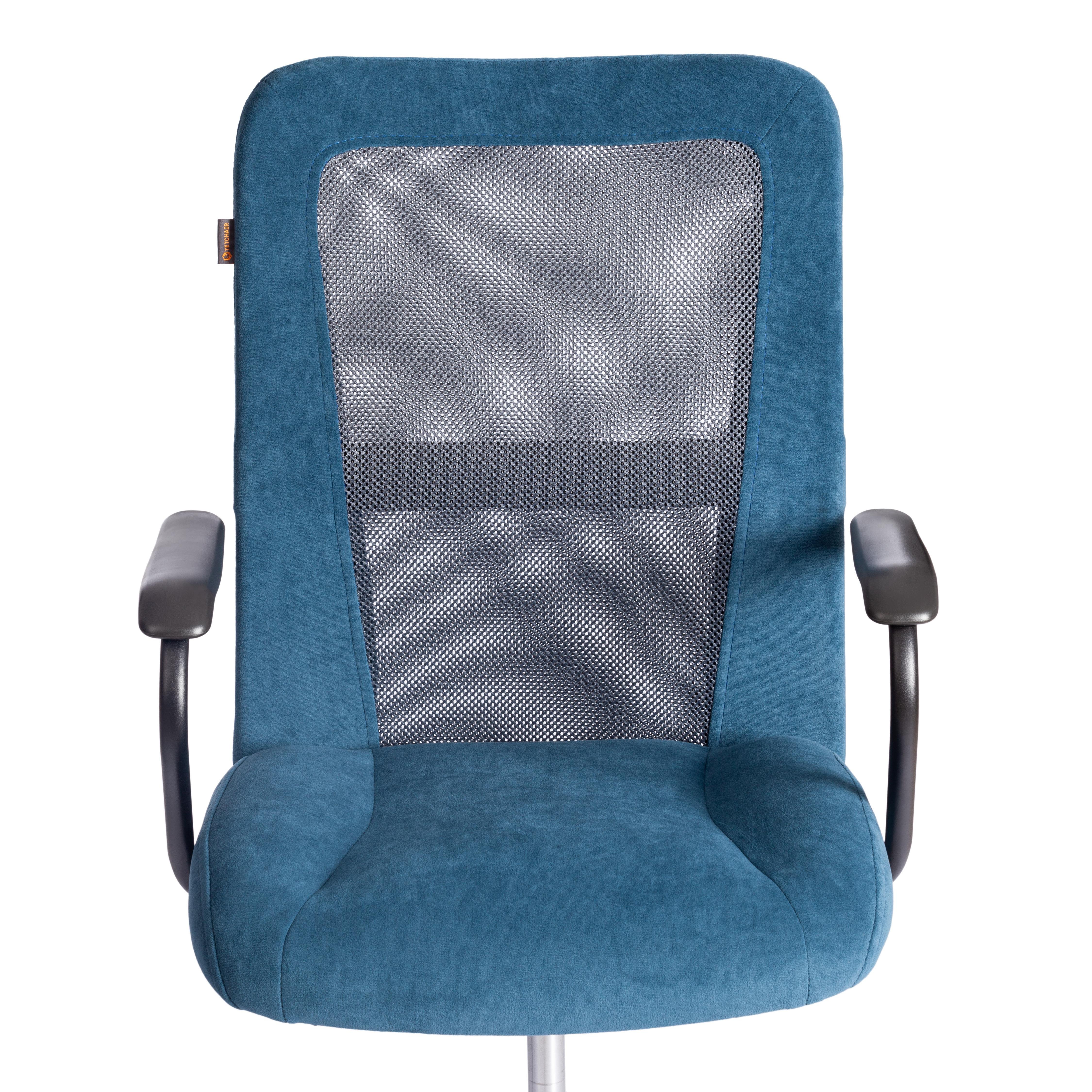 Компьютерное кресло TETCHAIR флок/ткань синий/серый - фото 15