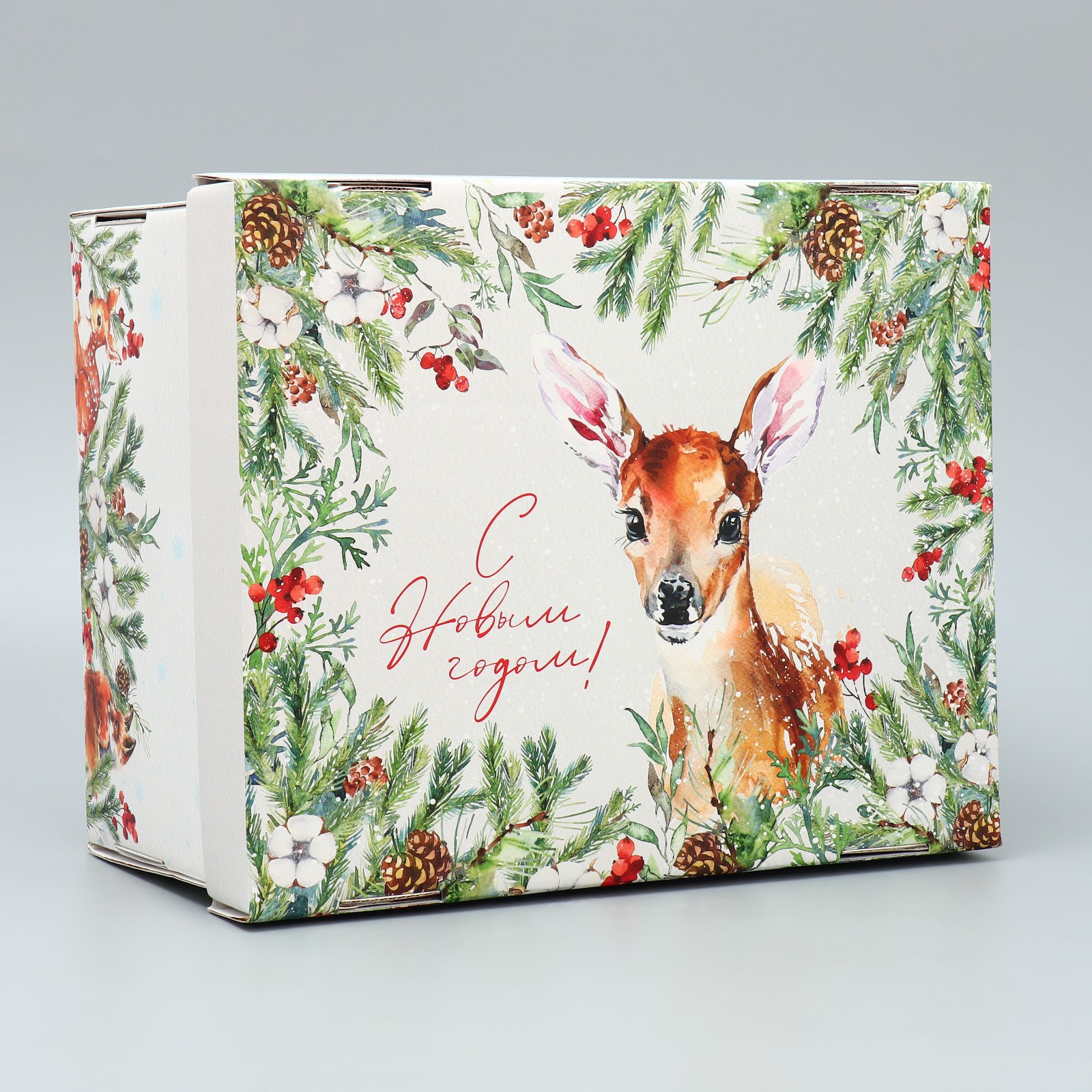 Коробка подарочная новогодняя Дарите Счастье складная«С новым годом!», 31.2 х 25.6 х 16.1 см, Новый год - фото 3