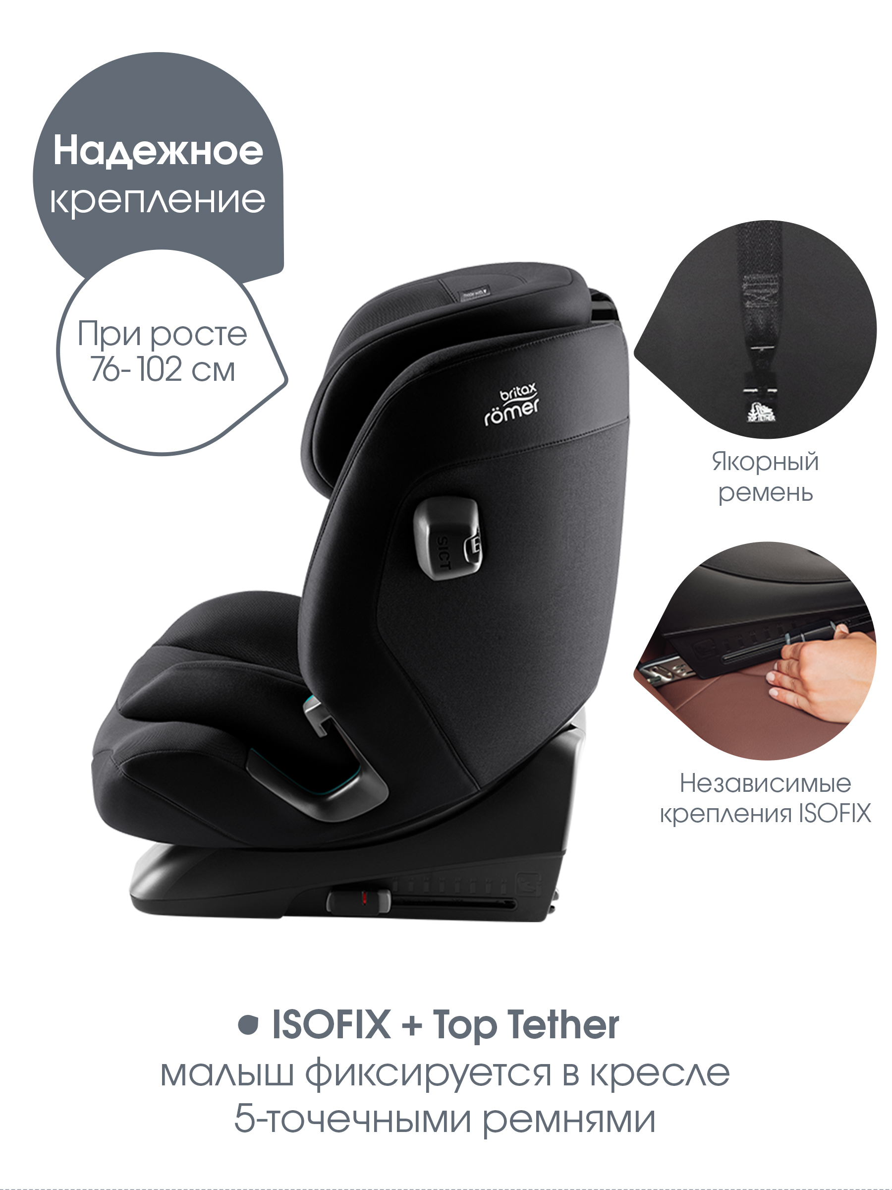 Автокресло Britax Roemer Advansafix Pro Style Isofix 1/2/3 (9-36 кг) черный - фото 9