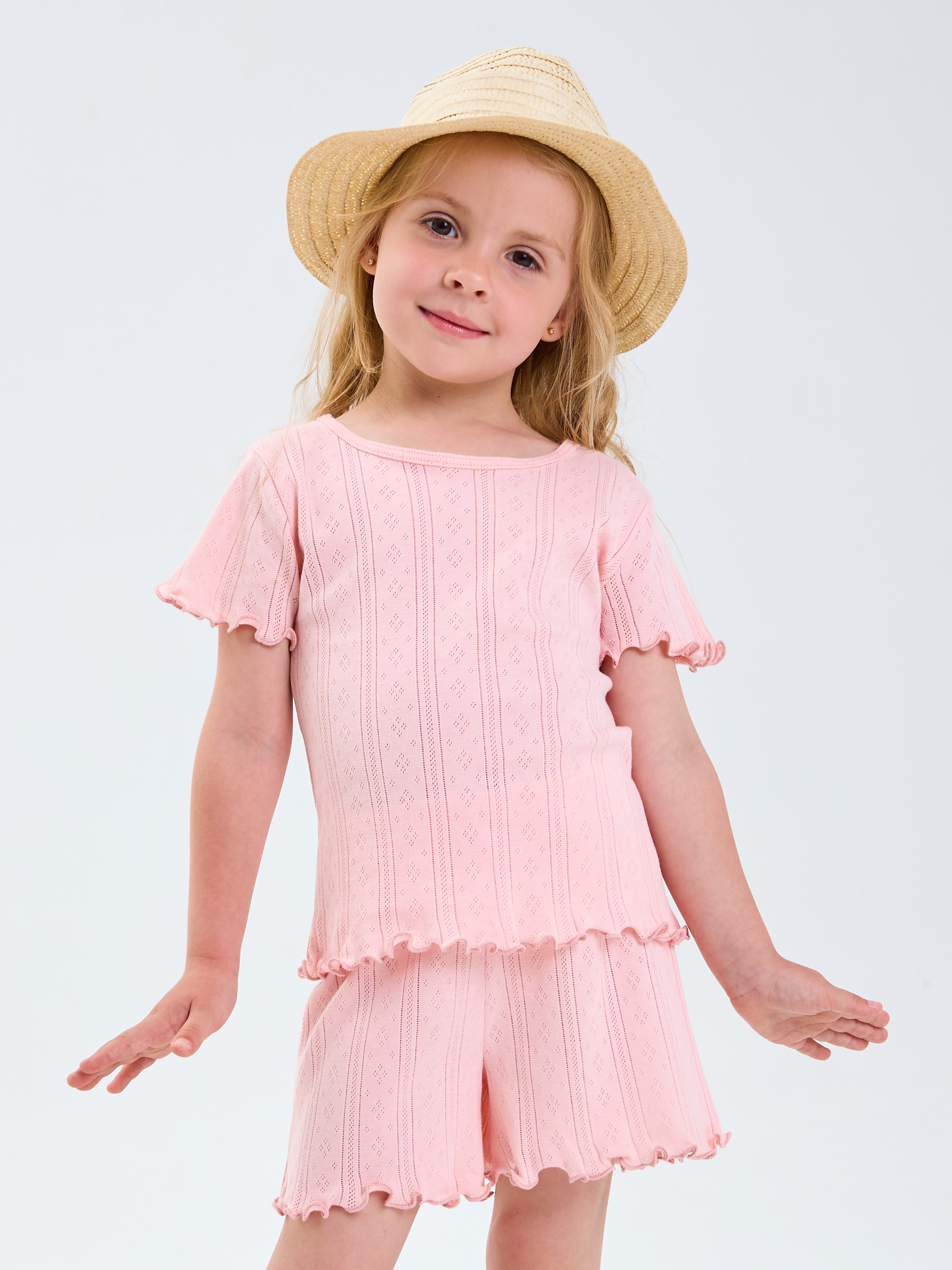 Футболка и шорты Mil Art kids 1902201549SUIT-SHORTS-TONKII-PINK - фото 1