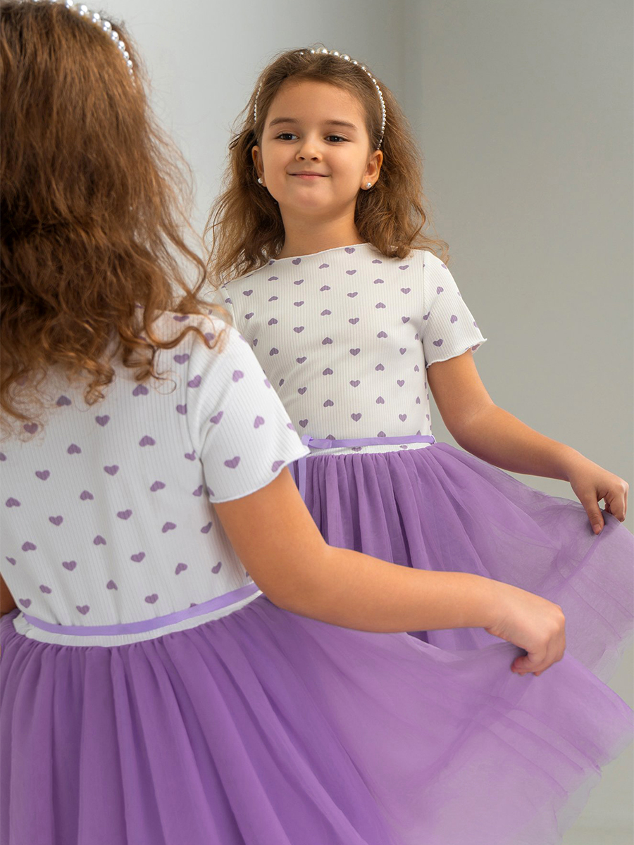 Платье HappyFox HFI3284белый.сиреневый - фото 12