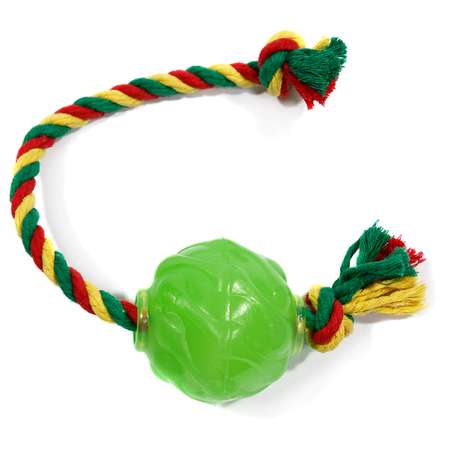 Игрушка для собак Doglike Мяч Космос с канатом Зеленый