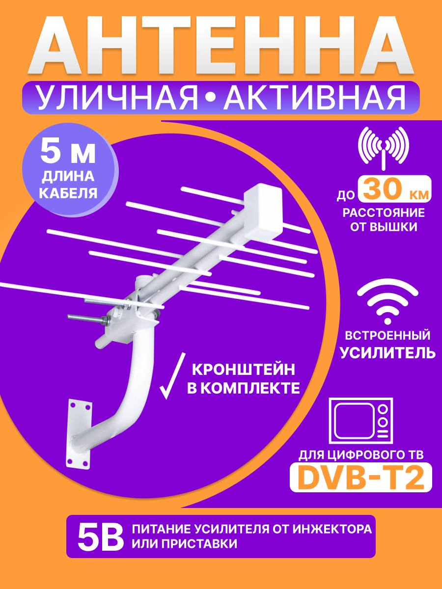 ТB антенна REXANT RX-402 наружная для цифрового ТВ DVB-T2 - фото 1