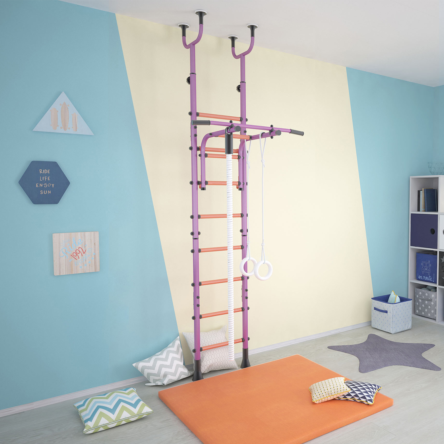 Детский спортивный комплекс Polini kids Sport Neo враспор Фиолетовый - фото 3