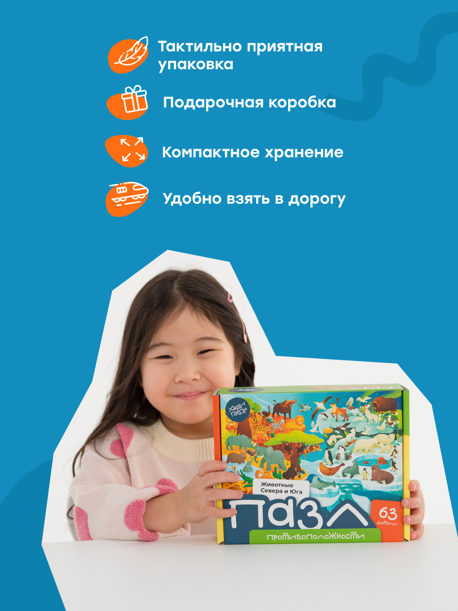 Пазл Харди Гарди животные севера и юга классический - фото 8