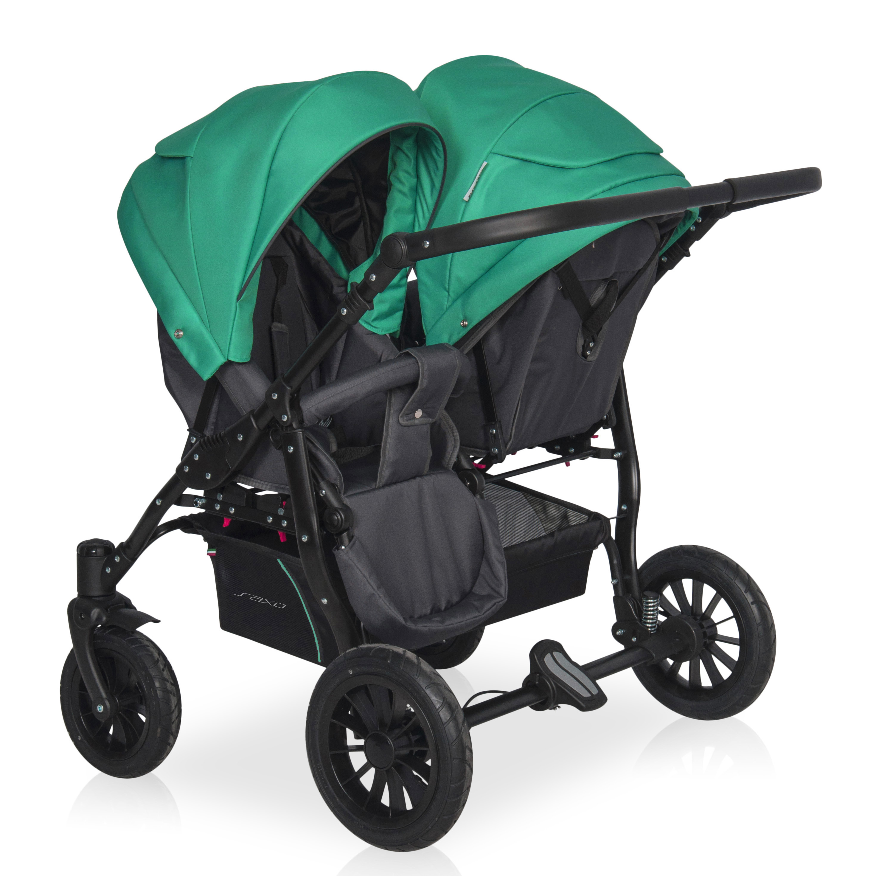 Коляска 2в1 для двойни Riko Basic Saxo бирюзовый - фото 3