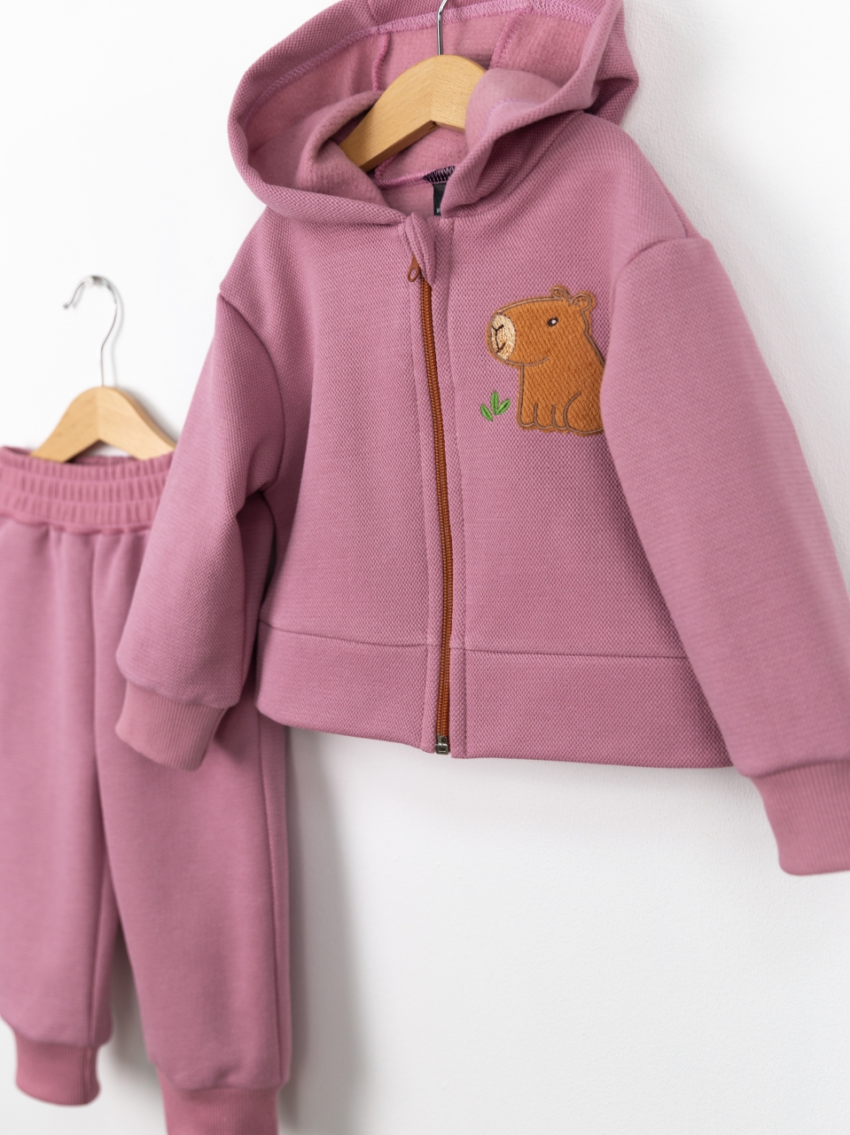 Костюм Baby boom КД573/3-Ф пике аппликация капибара сух.роза - фото 3