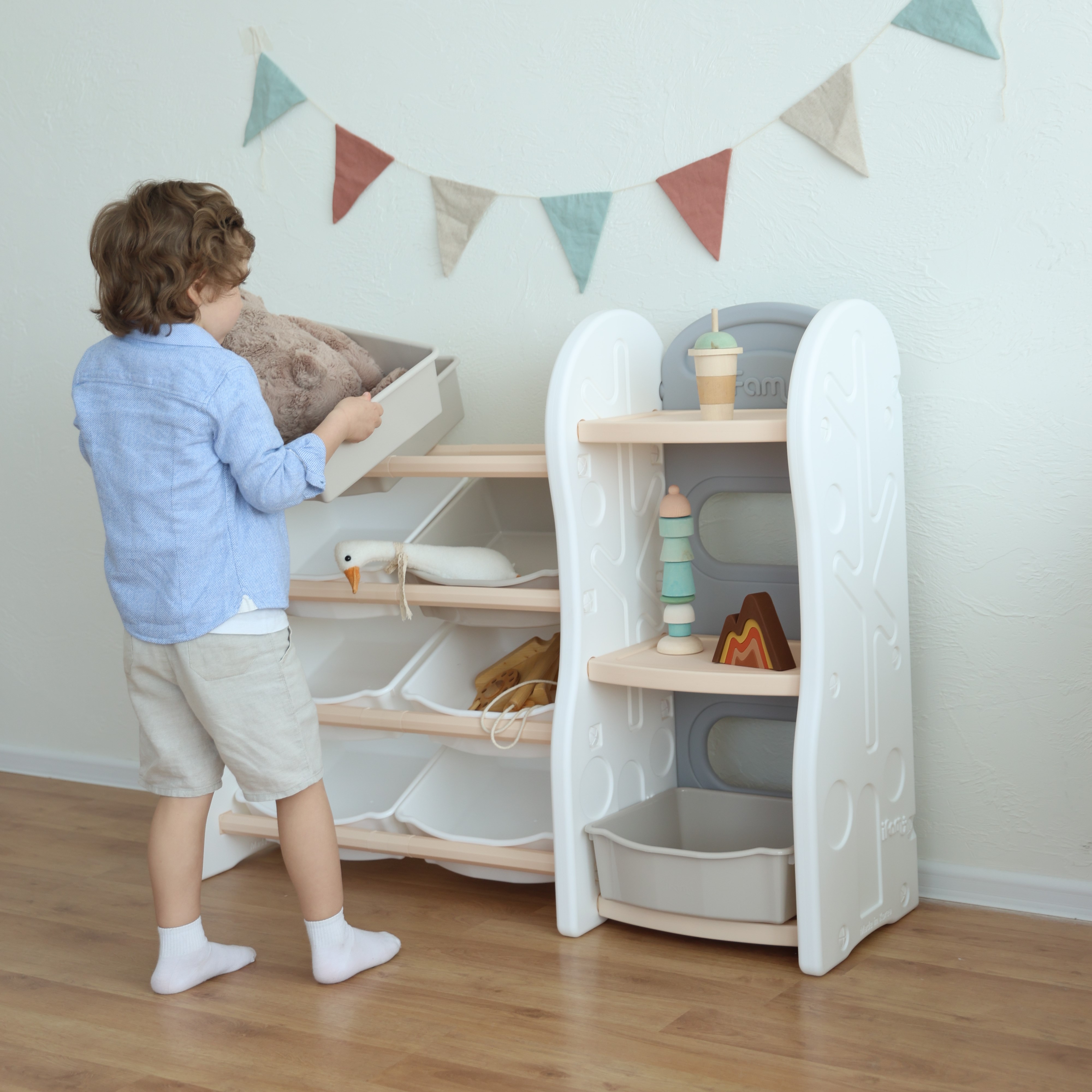 Стеллаж для игрушек Ifam DesignToy-4 бежевый - фото 17