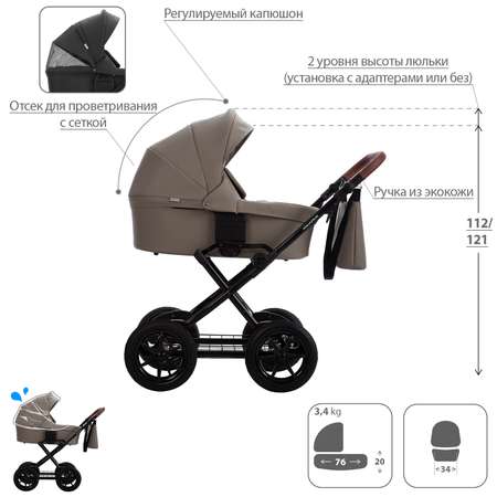 Коляска 2 в 1 Bebetto Aquarius PRO