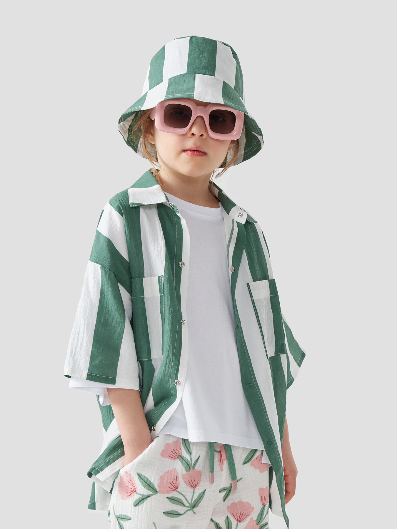 Рубашка Happy Baby 88116_green-stripe - фото 1