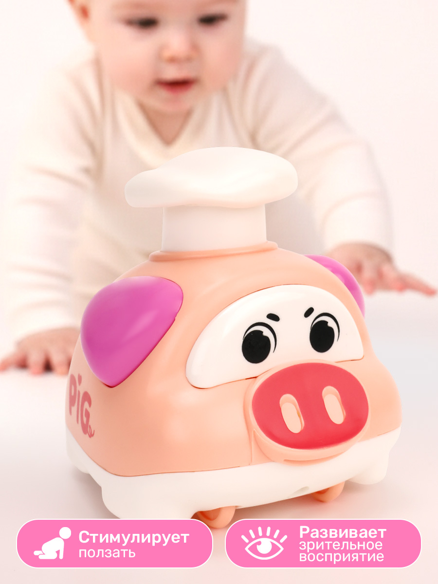 Игрушка TIPTOPOLIS Свинка заводная розовая - фото 3