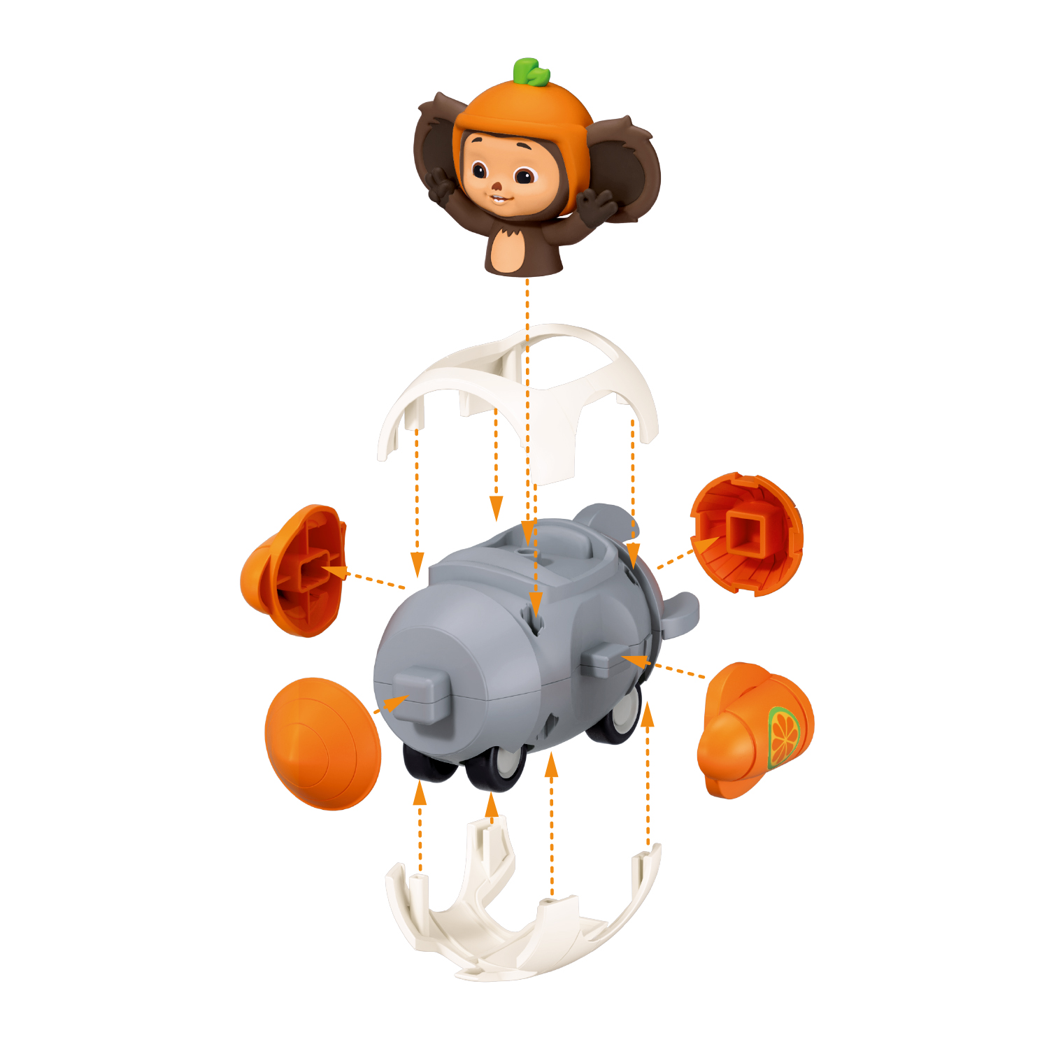 Конструктор SLUBAN Чебурашка на ракете 8 дет. - фото 3