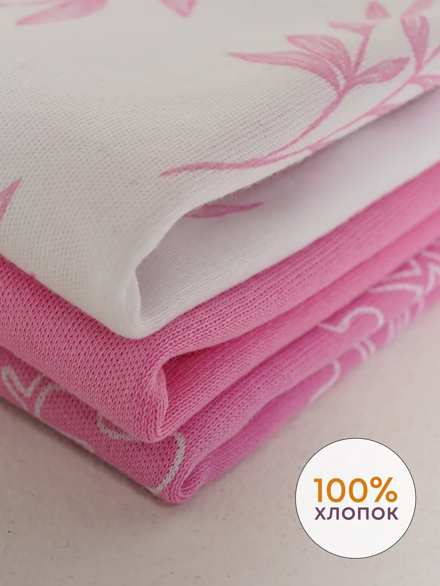 Футболка 3 шт Супер Пупс нбр/3пр/футб/розовыеветочкилисточки - фото 4