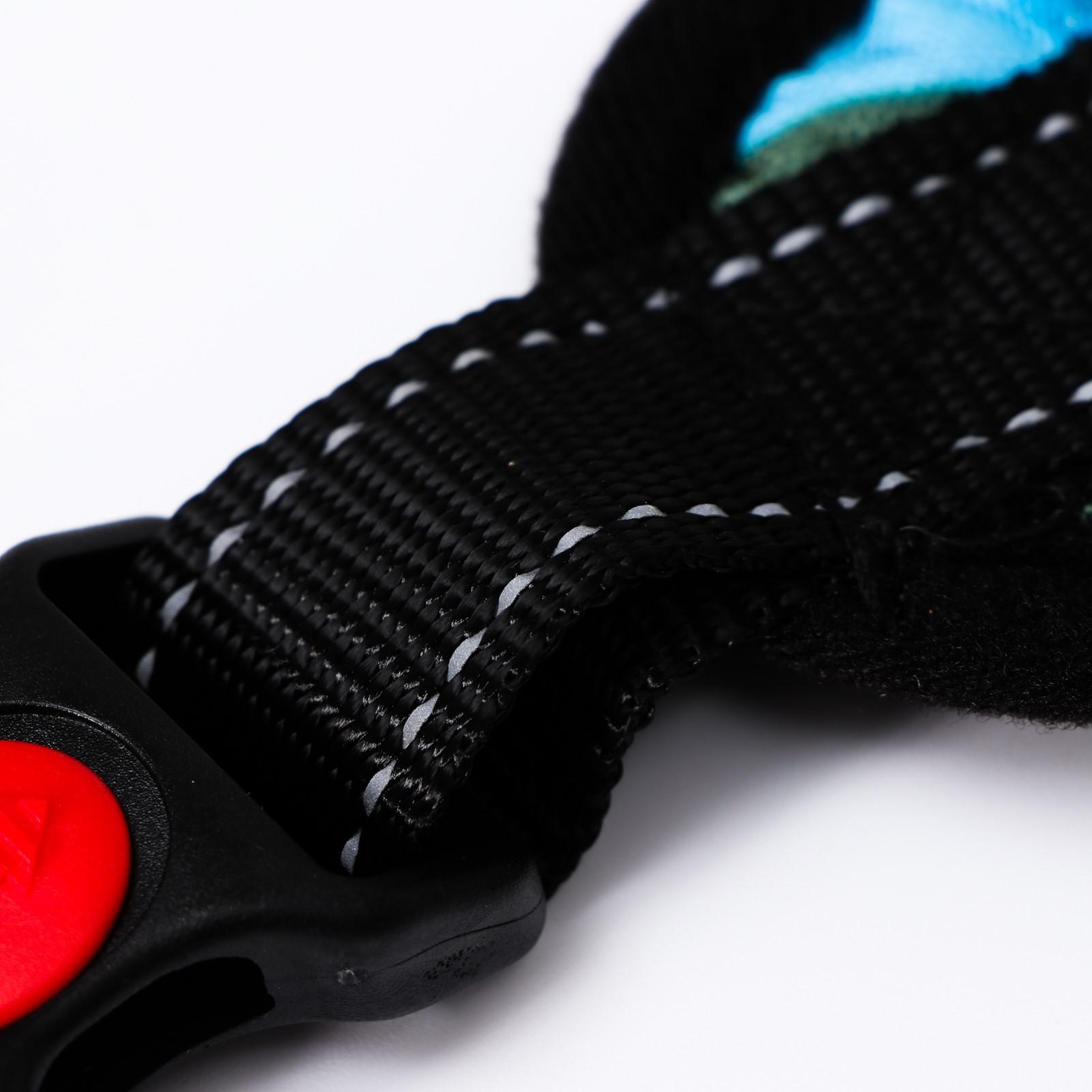 Шлейка Пижон мягкая светоотражающая XL расширенная голубая хаки - фото 7