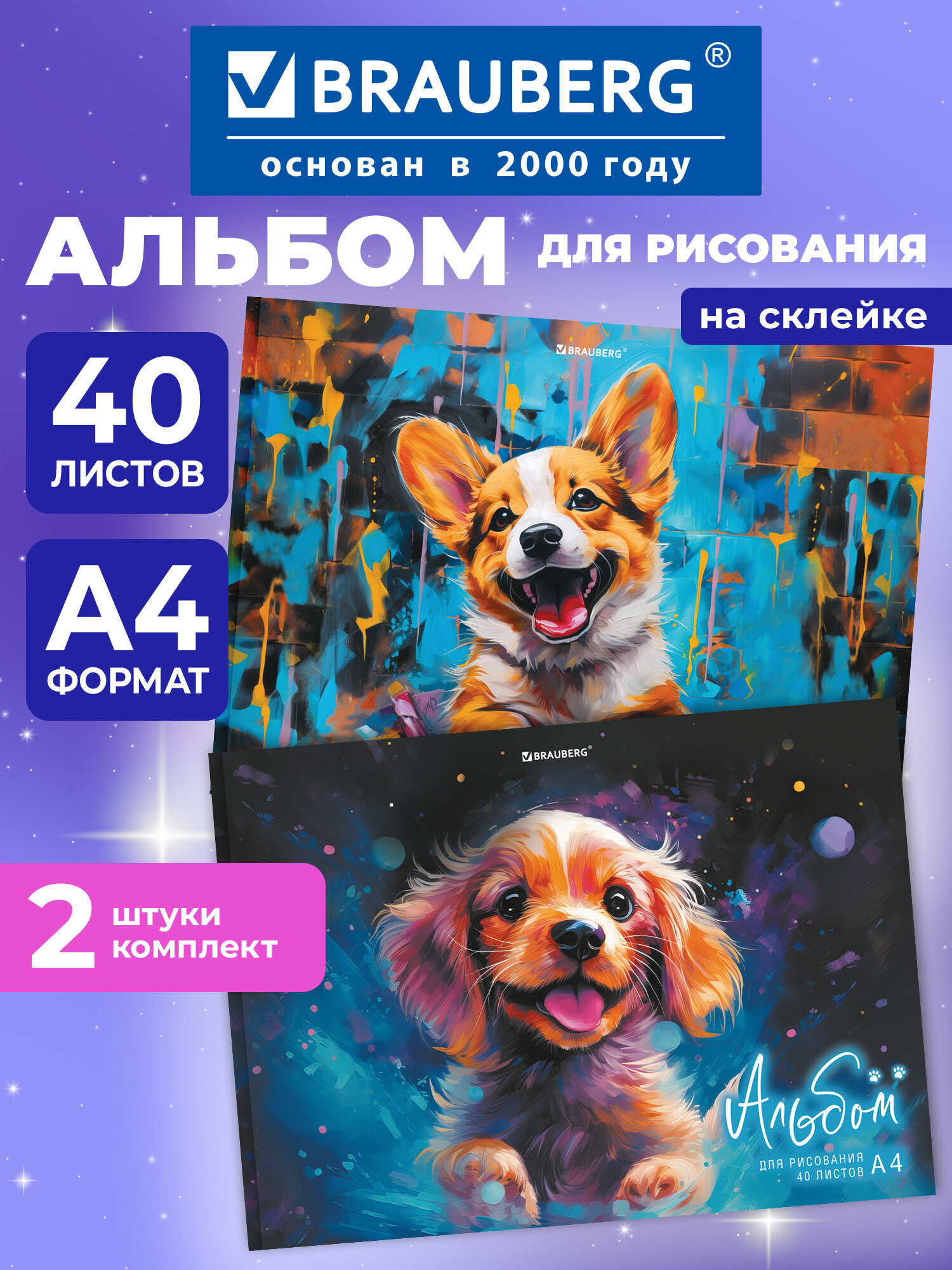 Альбом Brauberg А4 40 лист. 2 шт. - фото 1