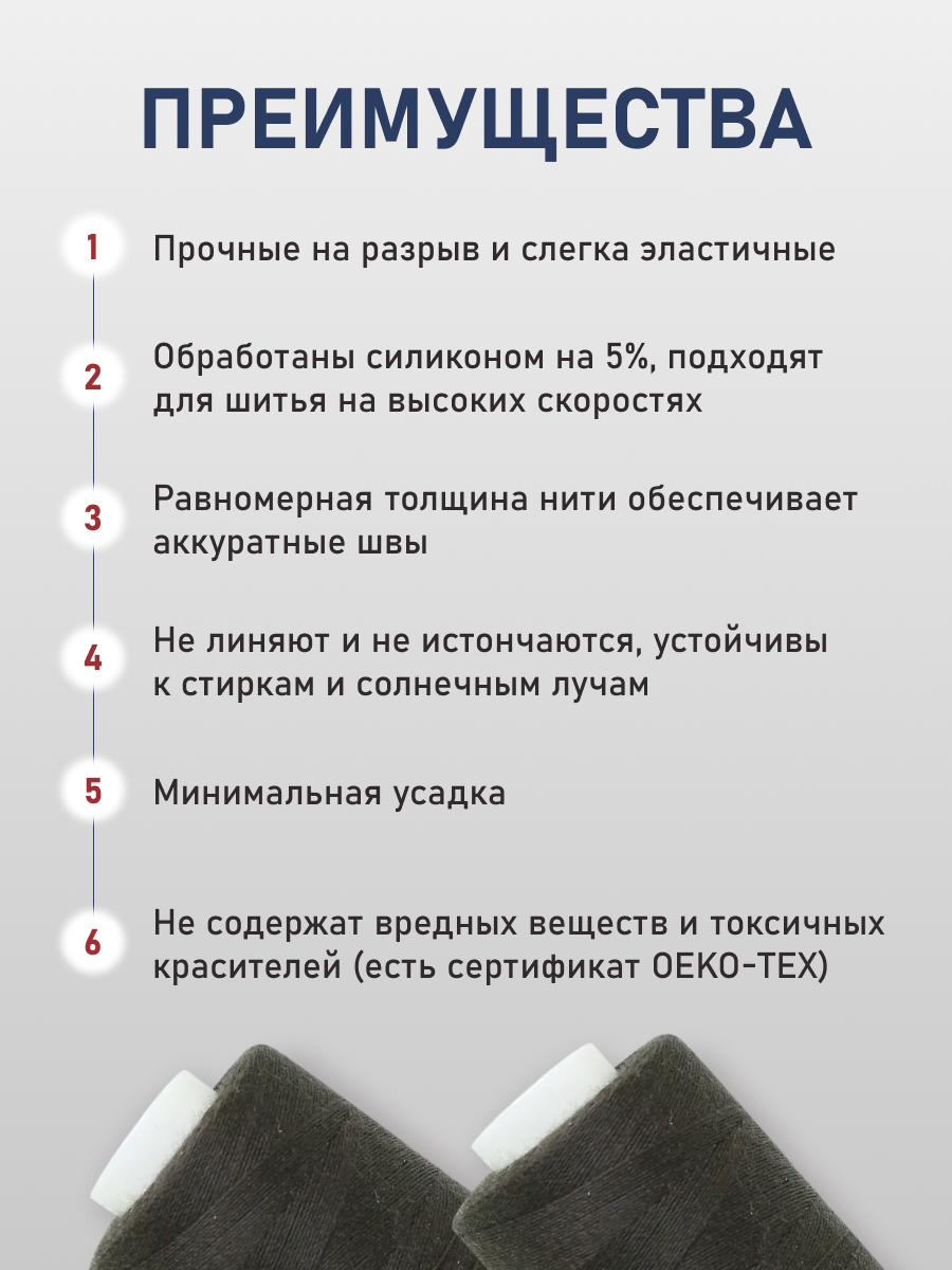 Нитки для шитья 40/2 Bestex 10шт цв 386 - фото 3