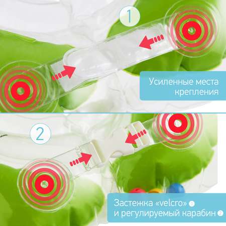 Круг для купания ROXY-KIDS Flipper надувной на шею для новорожденных и малышей цвет зеленый