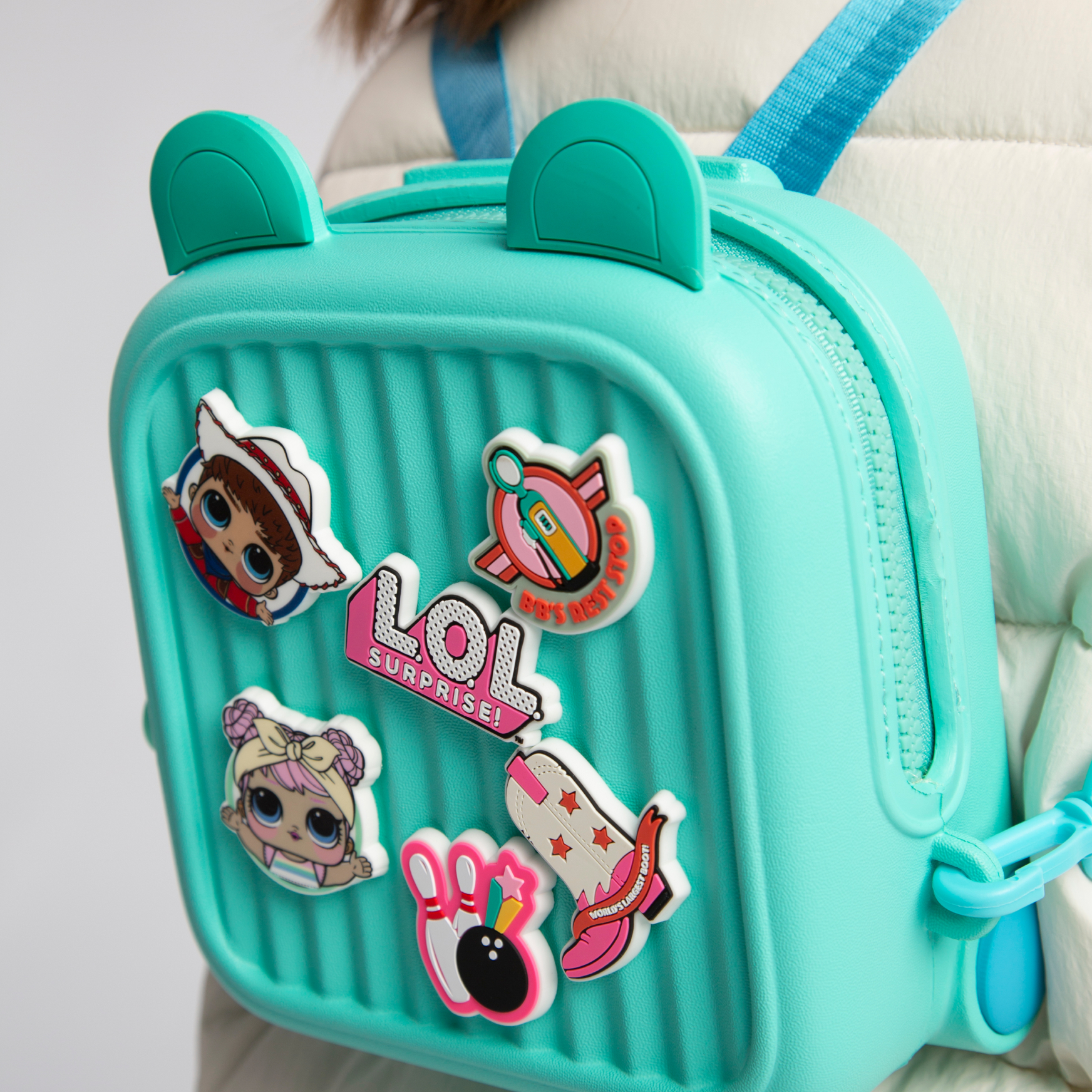 Рюкзак L.O.L. Surprise! бирюзовый с ушками + джиббитсы - фото 10