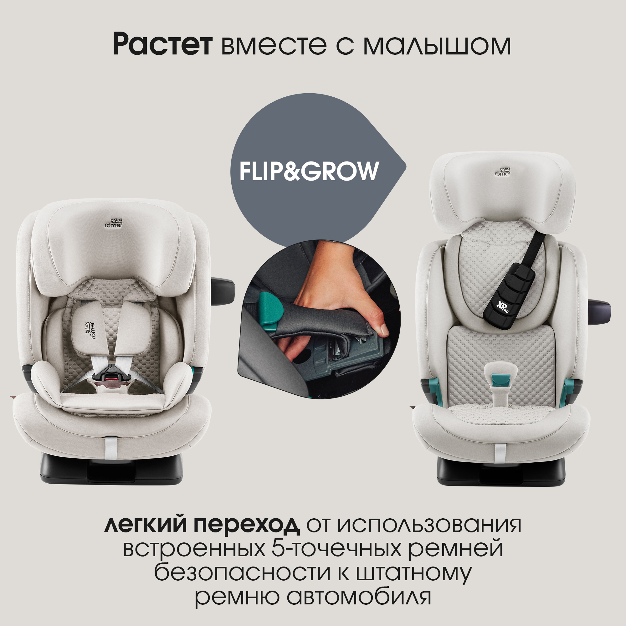 Автокресло Britax Roemer Advansafix Pro Lux Isofix 1/2/3 (9-36 кг) бежевый - фото 13